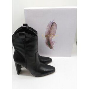 Jessica Simpson JS-Xovira Women's Black Leather Ankle Boots 7.5M NEW